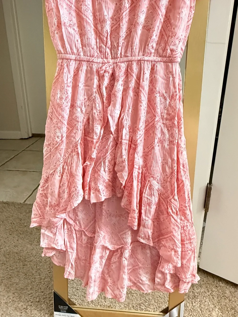 Justice Pink Tassel Tie Peasant DressHas never been worn!